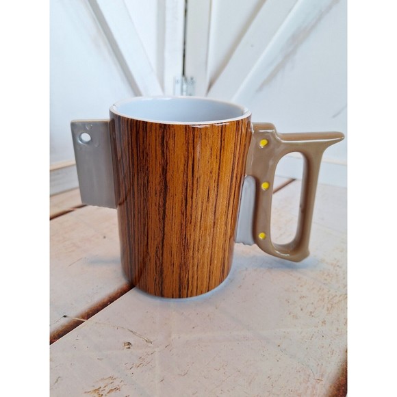 Brown and Silver Saw Shaped Coffee Mug Holds 14 Ounces One Hundred 80 Degrees - Picture 3 of 10